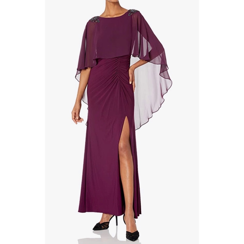 ❗️FINAL❗️ 🆕 Adrianna Papell Chiffon Caplet Jersey Gown 6 🔴🔴